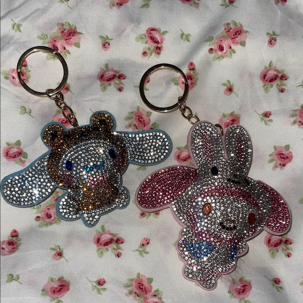Sanrio bling Cute Rhinestone Keychains - Picture 2 of 4